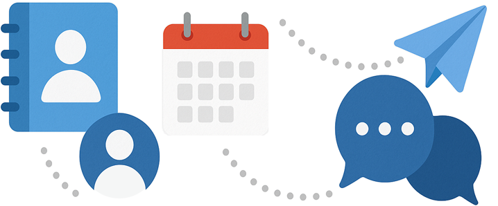 Address book and calendar sharing options in EZBizMail